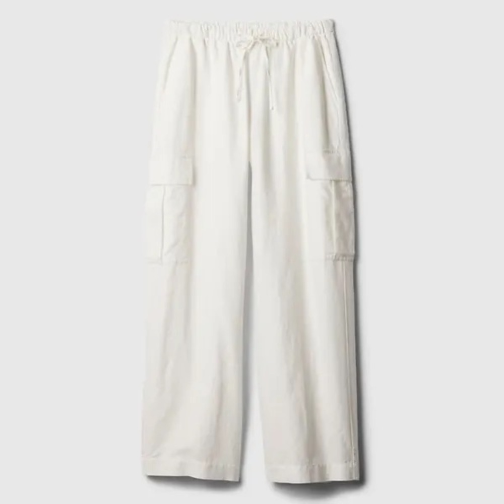 Gap linen wide leg cargo pants